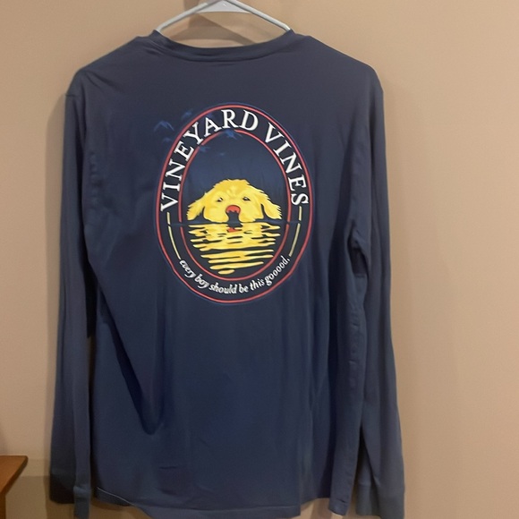 Vineyard Vines Long Sleeve Pocket Tee with Dog- every boy should be this good- S - Picture 5 of 8